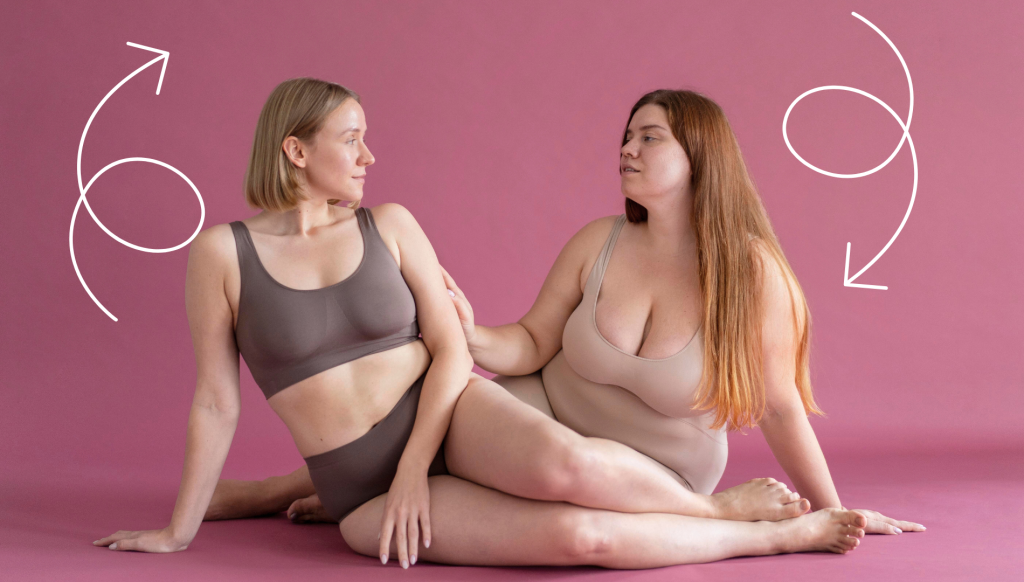 Different body types can be enhanced with specific breast sizes for balance: