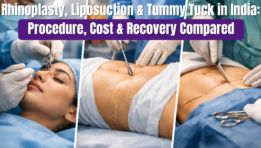 Rhinoplasty, Liposuction & Tummy Tuck in India: Procedure, Cost & Recovery Compared